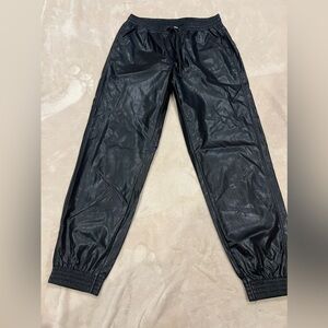 Zara black faux leather jogger pants